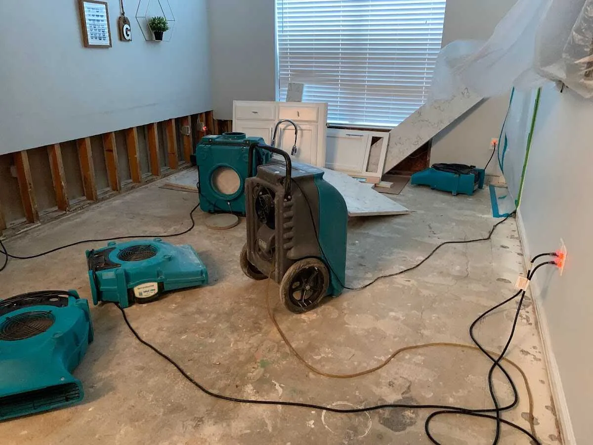 Dehumidifier in flood-cut room for Water Damage Restoration in Laguna Woods